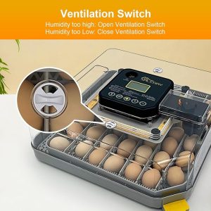 48 Egg Incubator for Hatching Eggs,Automatic Egg Turning and Humidity Control, with Automatic Water Serving,360° View Poultry Incubator for...