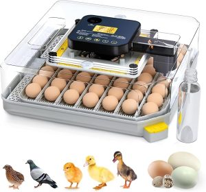 48 Egg Incubator for Hatching with Automatic Egg Turning and Humidity Control, Egg Candler, Poultry Egg Incubator for Chicken, Ducks, Goose,...