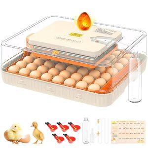 56 Egg Incubator for Hatching Eggs, Egg Incubators with Automatic Egg Turning, Temperature and Humidity Control, Egg Candler, Automatic Water...