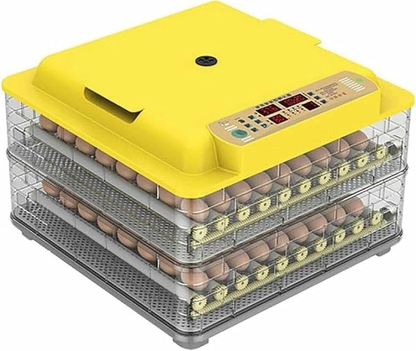 Digital Egg Incubator - Fully Automatic Egg Turning for Hatching Chickens, Ducks, Birds, Quail, Parrots, Pigeons - 56 Egg Capacity, Dual Power...