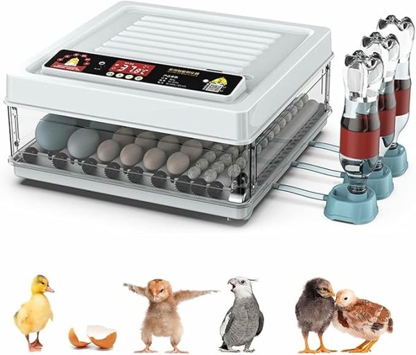 Egg Incubator, Automatic Egg Incubator Brooding Machine Chicken Incubator Home Incubator Controller Farm 64-128 Egg Incubator with Automatic...